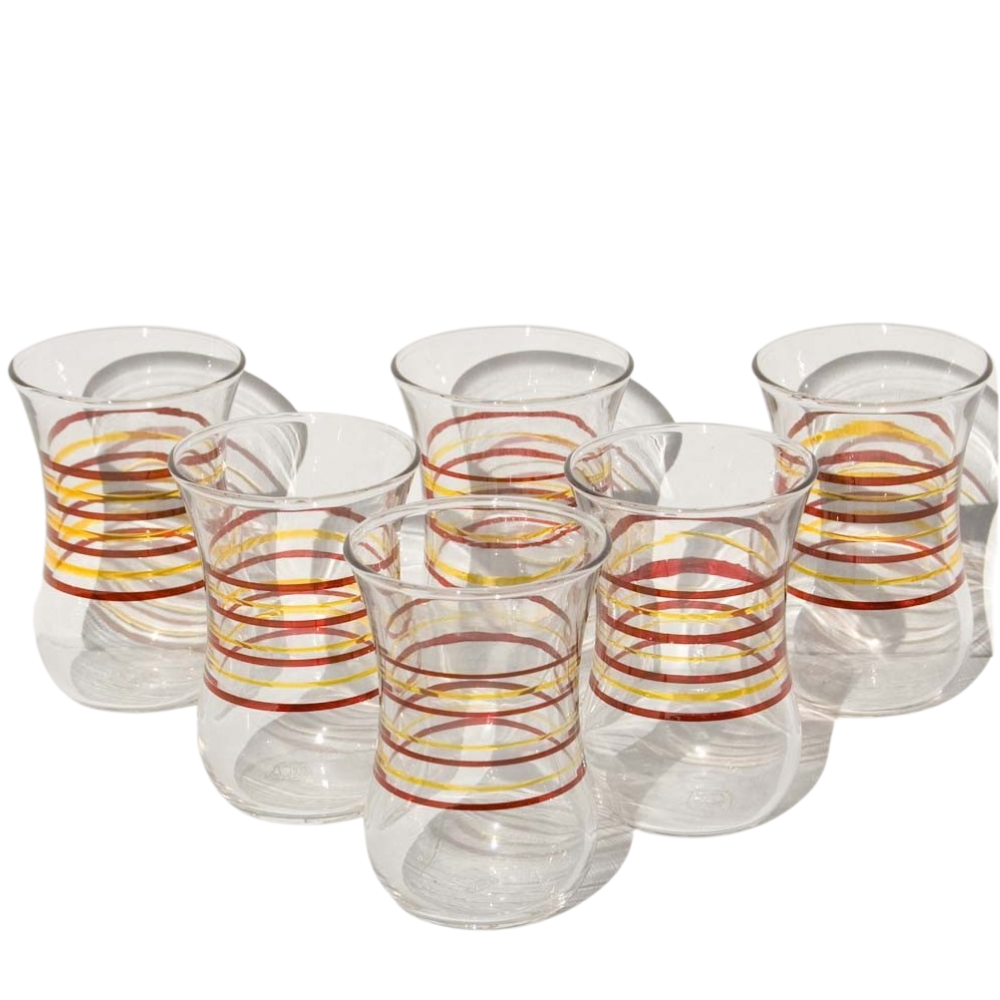 Set of 6 Turkish Tea Glasses - Sharit Model