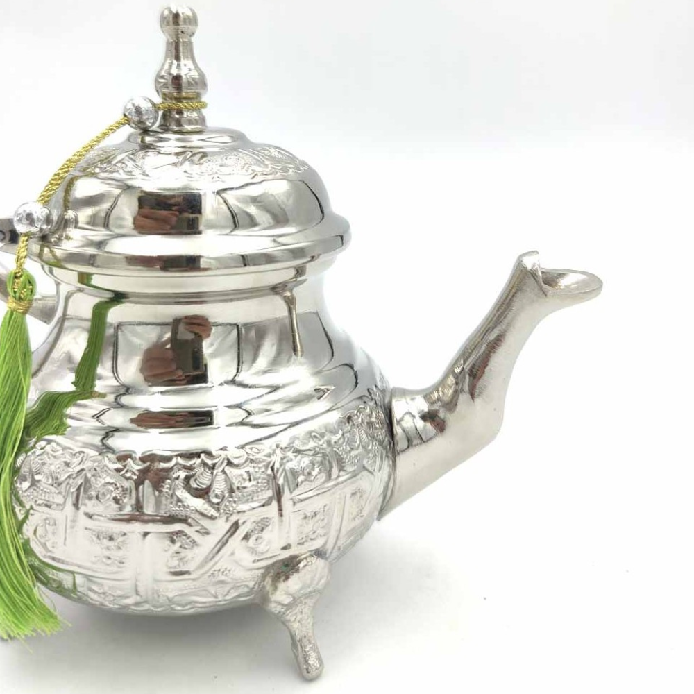 Moroccan Arabic Teapot - Carved Alpaca - Moorish Tea - KASIR Model - 300ml