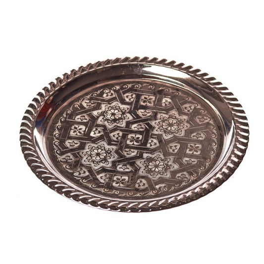 Arabic Engraved Tea Tray - Carved Edge - Mankhuta Model