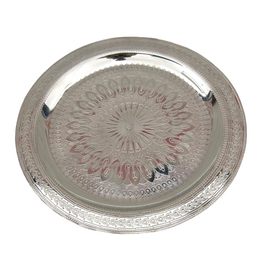 Arabic Engraved Tea Tray Moroccan Decoration - Sinia Model 50cm